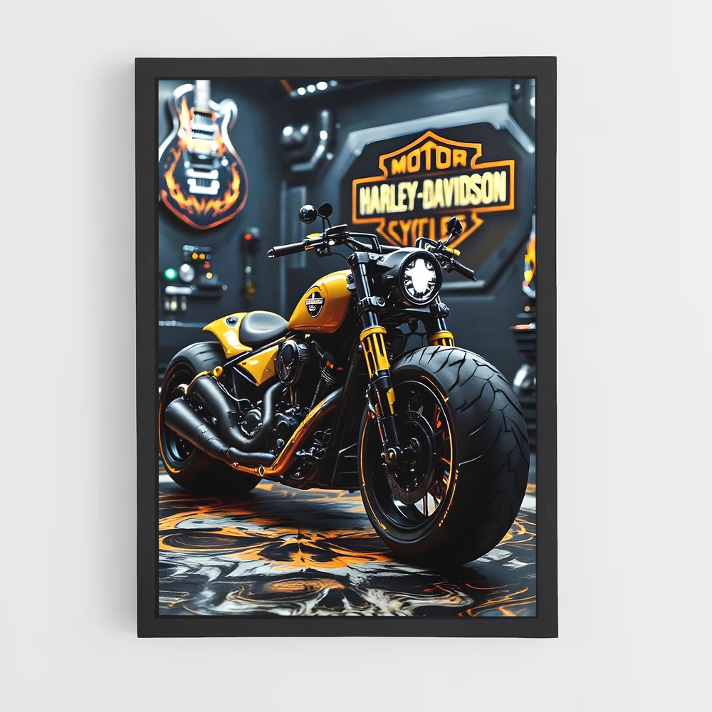 Poster Harley en Garage – affiche Harley-Davidson (vue 2)